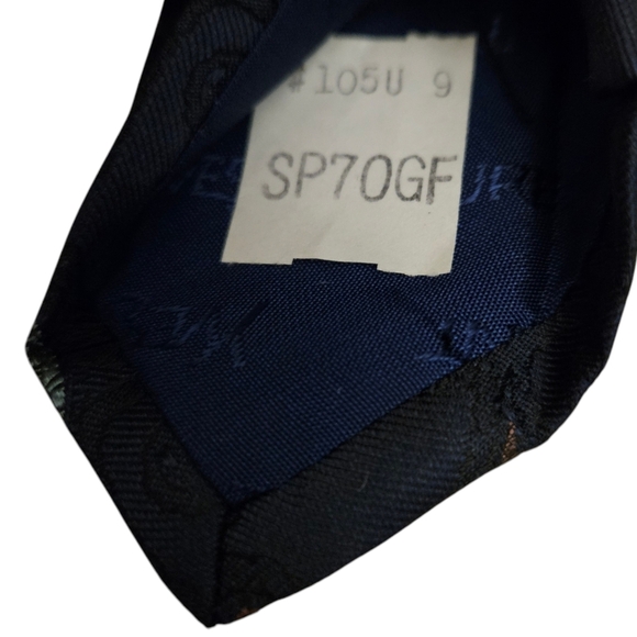 YSL Yves Saint Laurent Tie Silk Navy Blue Paisley Classic Pointed Necktie - Picture 6 of 6